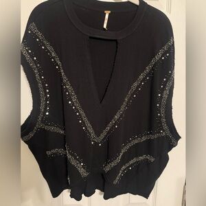 Free People. Size S. Oversized embellished vest.